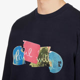 Paul Smith Skateboard Graphic-print Organic-cotton Sweatshirt Dark Navy