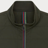 Paul Smith 'Sports Stripe' Mixed Media Gilet In Green