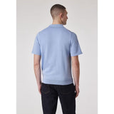 Paul Smith 'Sports Stripe' Zip Knitted Cotton Polo Shirt In Sky Blue