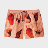 Paul Smith Sunbleached Snaps Print Swim Shorts Orange