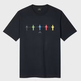 Paul Smith Table Football Print T-Shirt In Dark Navy