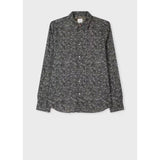 Paul Smith Tailored-Fit 'Textured Floral' Print Shirt In Navy