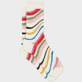 Paul Smith Women's Cotton-Blend Swirl Socks White