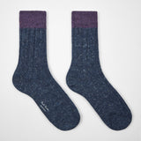 Paul Smith Women's Dark Blue Cotton-Blend Cable Knit Socks