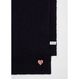 Paul Smith Women's Lambswool 'Swirl' Heart Scarf In Navy Blue