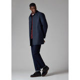 Paul Smith Wool-Blend Check Coat In Dark Navy