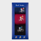 Paul Smiths 'Cycling Rabbits' Motif Socks Three Pack