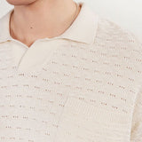 Percival Blackjack Negroni Knitted Polo Organic Cotton In Cream