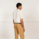 Percival Blackjack Negroni Knitted Polo Organic Cotton In Cream