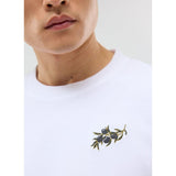 Percival Embroidered Olive T Shirt In White