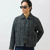 Percival Ingegno Zip Wool Boxy Jacket Black