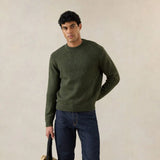 Percival Rhodes White Glove Crew Neck Jumper In Forest