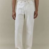 Percival Straight Leg Denim Jeans In Cream