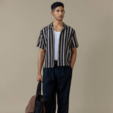 Percival Wade Crochet Boxy Shirt Black