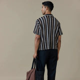 Percival Wade Crochet Boxy Shirt Black