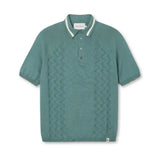 Peregrine Textured Cotton Polo Shirt in Lovat Green