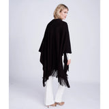 Pia Rossini Anthea Super Soft Fringed Wrap In Black