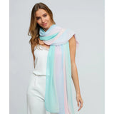 Pia Rossini Ombre Spring Summer Scarf In Pale Turquoise