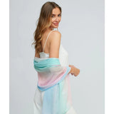 Pia Rossini Ombre Spring Summer Scarf In Pale Turquoise