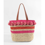 Pia Rossini Striped Tilda Tote Bag In Natural Pink