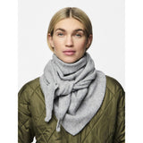 Pieces Fortuna Triangle Scarf In Medium Grey Melange