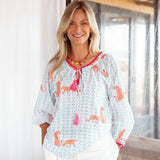 Place du Soleil Tiger Orange Blouse