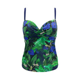 Pour Moi Padded Palermo Underwired Padded Tankini In Navy Fern