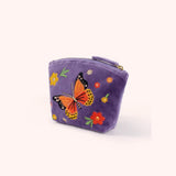 Embroidered Velvet Mini Pouch - Bonny Butterfly