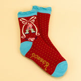 Powder Letter A Ankle Socks