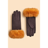 Powder Bettina Gloves In Chocolate & Mustard