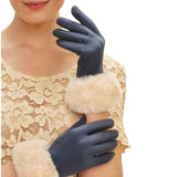 Powder Bettina Gloves In Navy & Cream