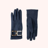 Powder Dana Faux Suede Gloves in Navy