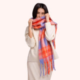 Powder Flora Cosy Scarf In Tangerine Mix