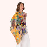 Powder Linen Cotton Scarf - Spring Flora