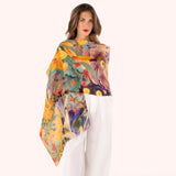 Powder Linen Cotton Scarf - Spring Flora