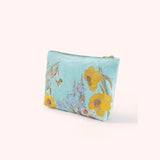 Powder Mid Sized Embroidered Zip Pouch In Wildflower Meadow