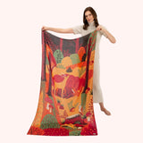 Powder Print Scarf Autumn Forest Friends
