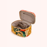 Powder Quilted Velvet Vanity Case In Exotic Leaves