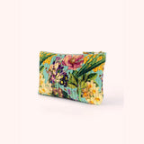 Powder Quilted Velvet Zip Pouch In Spring Flora
