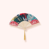 Powder Satin Fan In Exotic Leaves