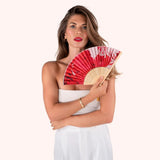 powder Satin Fan In Rouge Blooms
