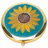 Powder Summer Sunflower Embroidered Mirror