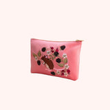 Powder Velvet Zip Pouch Mouse In Pink