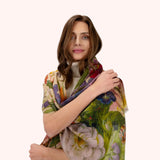 Powder Wool Wrap Scarf Autumn Posy In Multi