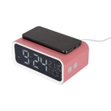 Present Time Alarm Clock Chunky LED w. Phone Charger in Rose
