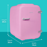 Abode Mini Fridge In Pink 4L