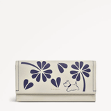 Radley Cut Out Floral Large Flapover Purse In Chalk