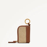 Radley Golden Lane Raffia Small Bag Charm in Cognac