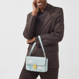 Radley Hanley Close Spring Rose Medium Flapover Shoulder in Seafoam