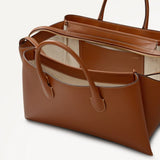 The Romilly Large Ziptop Grab In Cognac